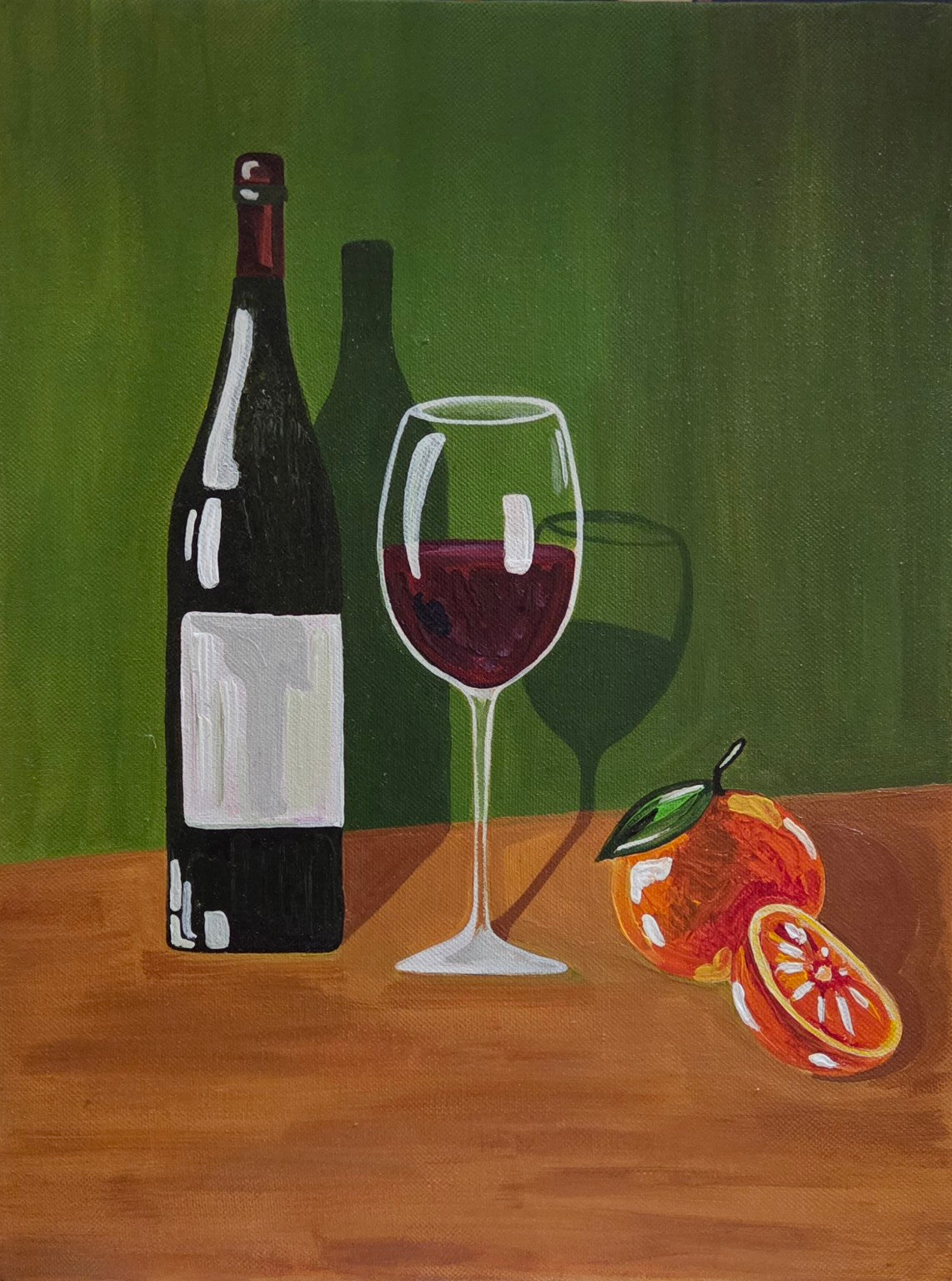Crimson and Citrus - 12x16 in – BrushStroke Alchemy