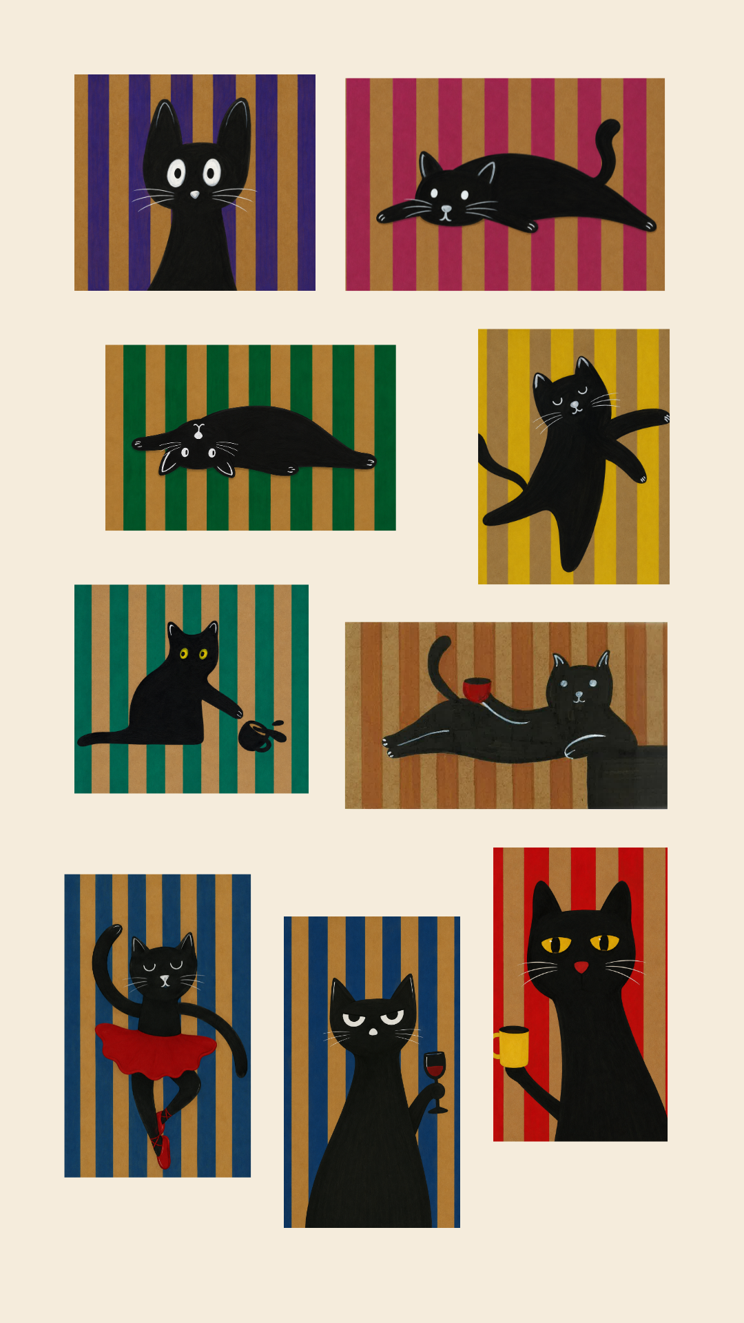 Black Cats Collection I (Set of 9)