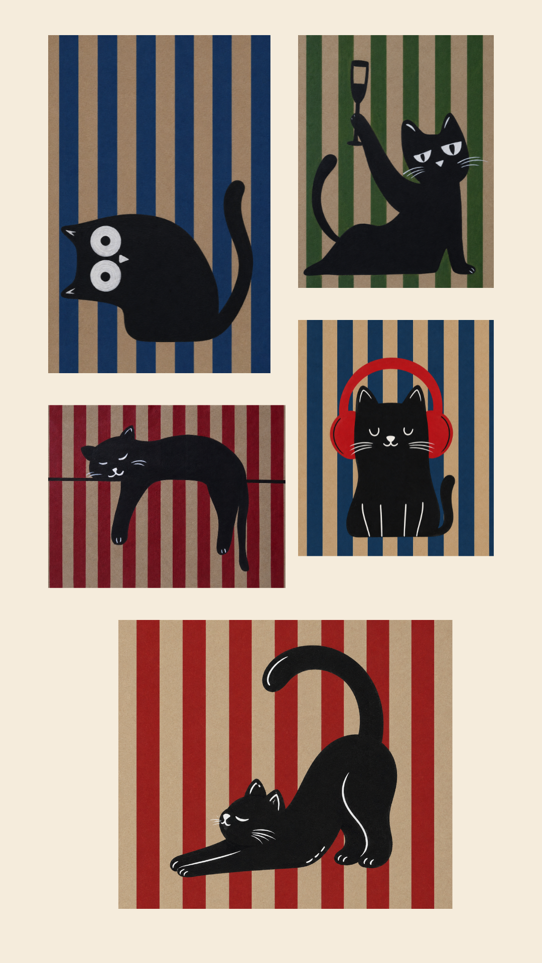 Black Cats Collection II (Set of 5)