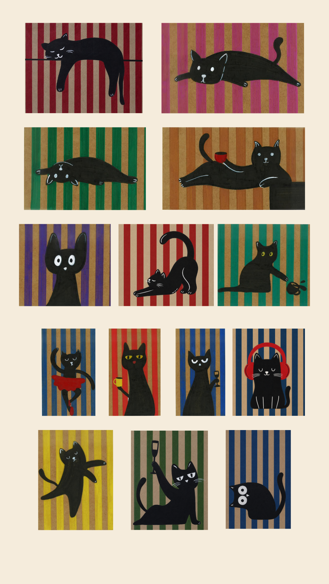 Black Cats Collection I (Set of 14)
