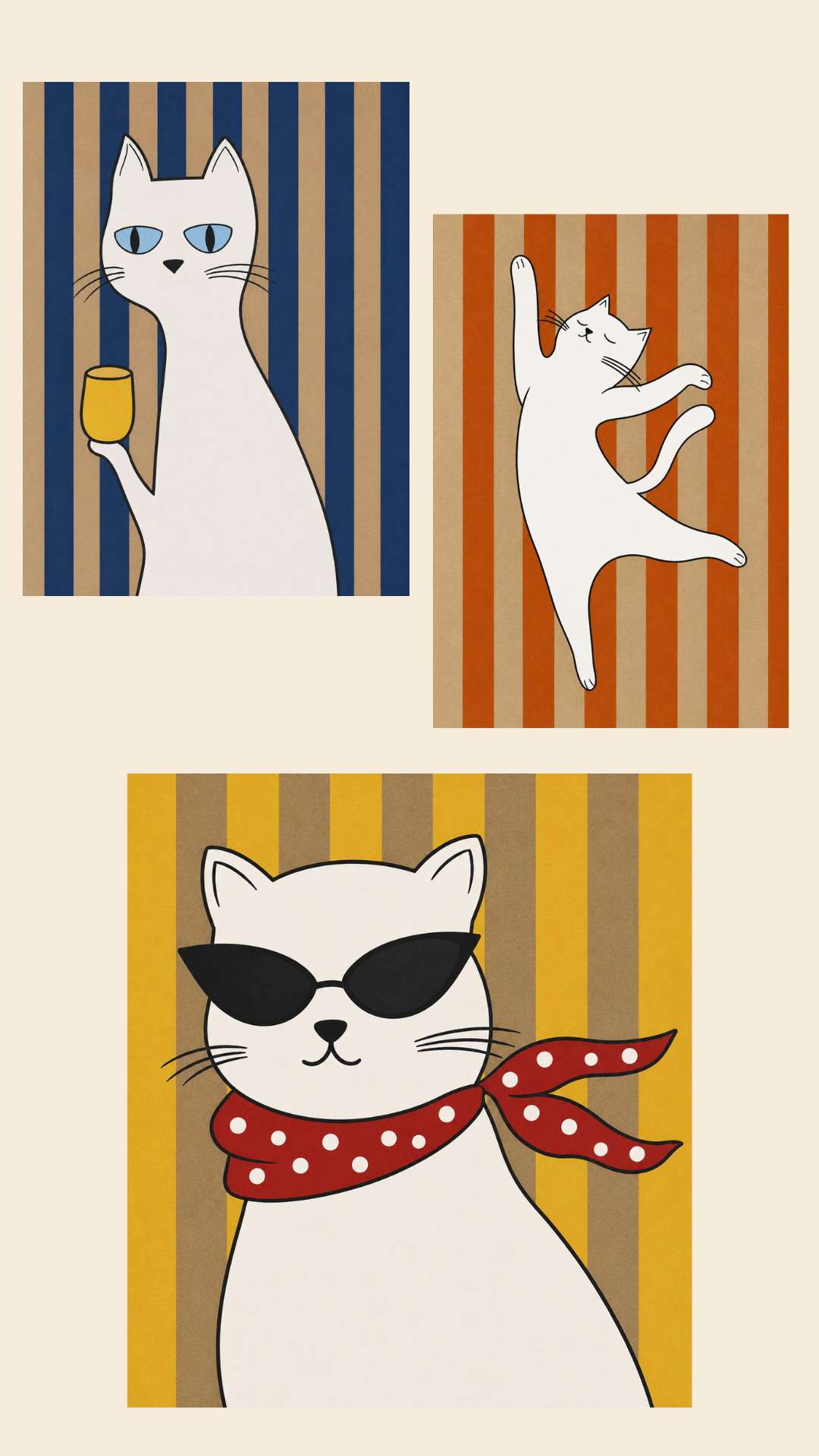 White Cats Collection I (Set of 3)